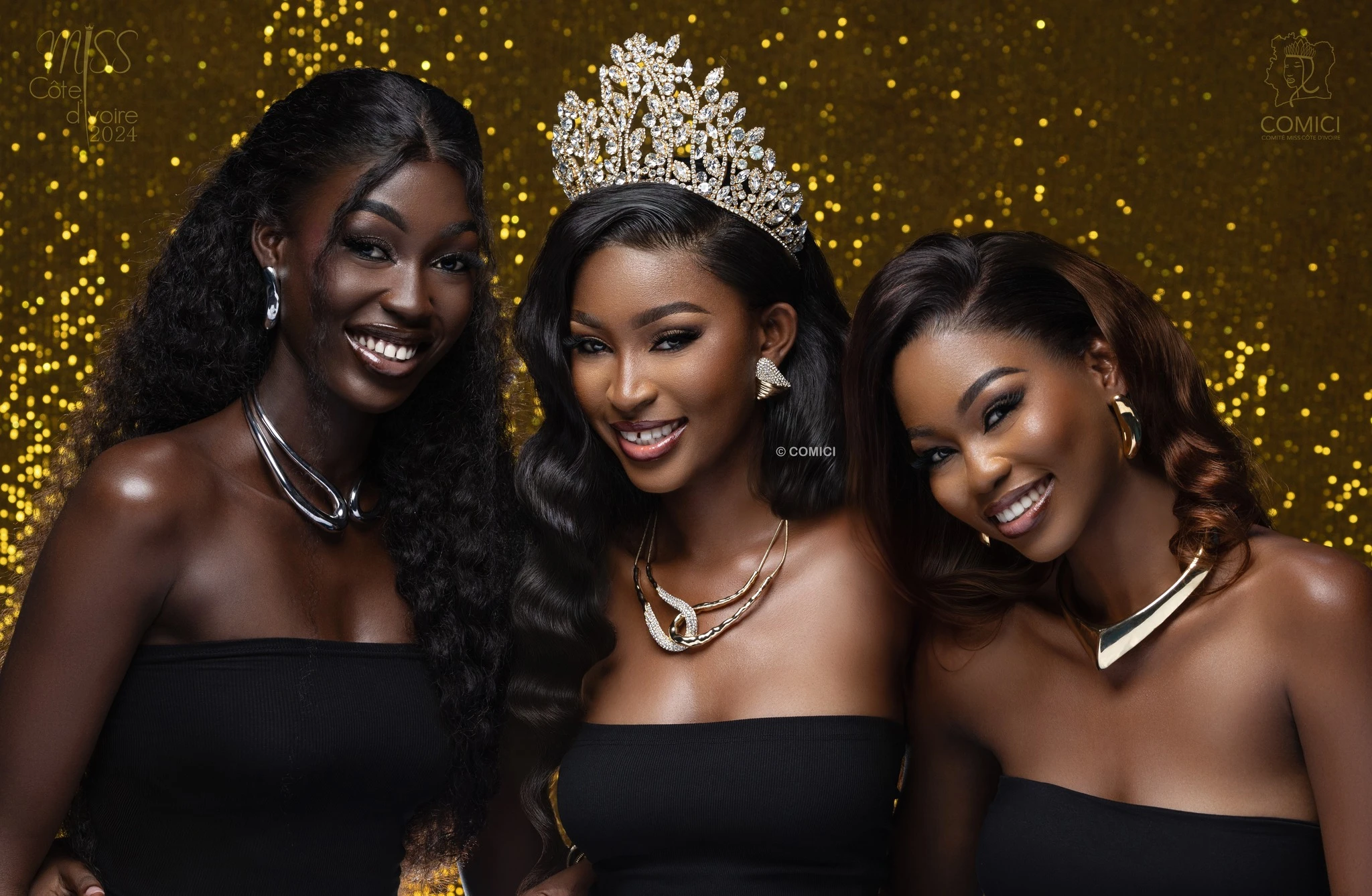 Miss Côte d'Ivoire 2024 et ses dauphines ( photo: Comici)