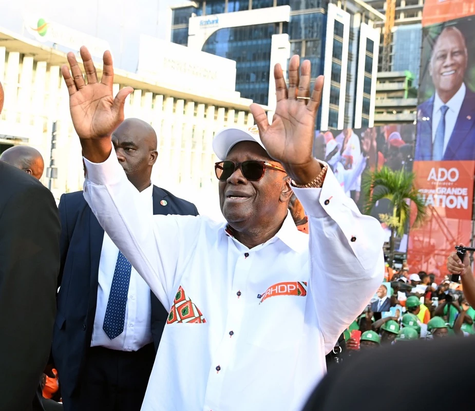 Le président de la République, Alassane Ouattara a salué ses partisans pour leur mobilissation