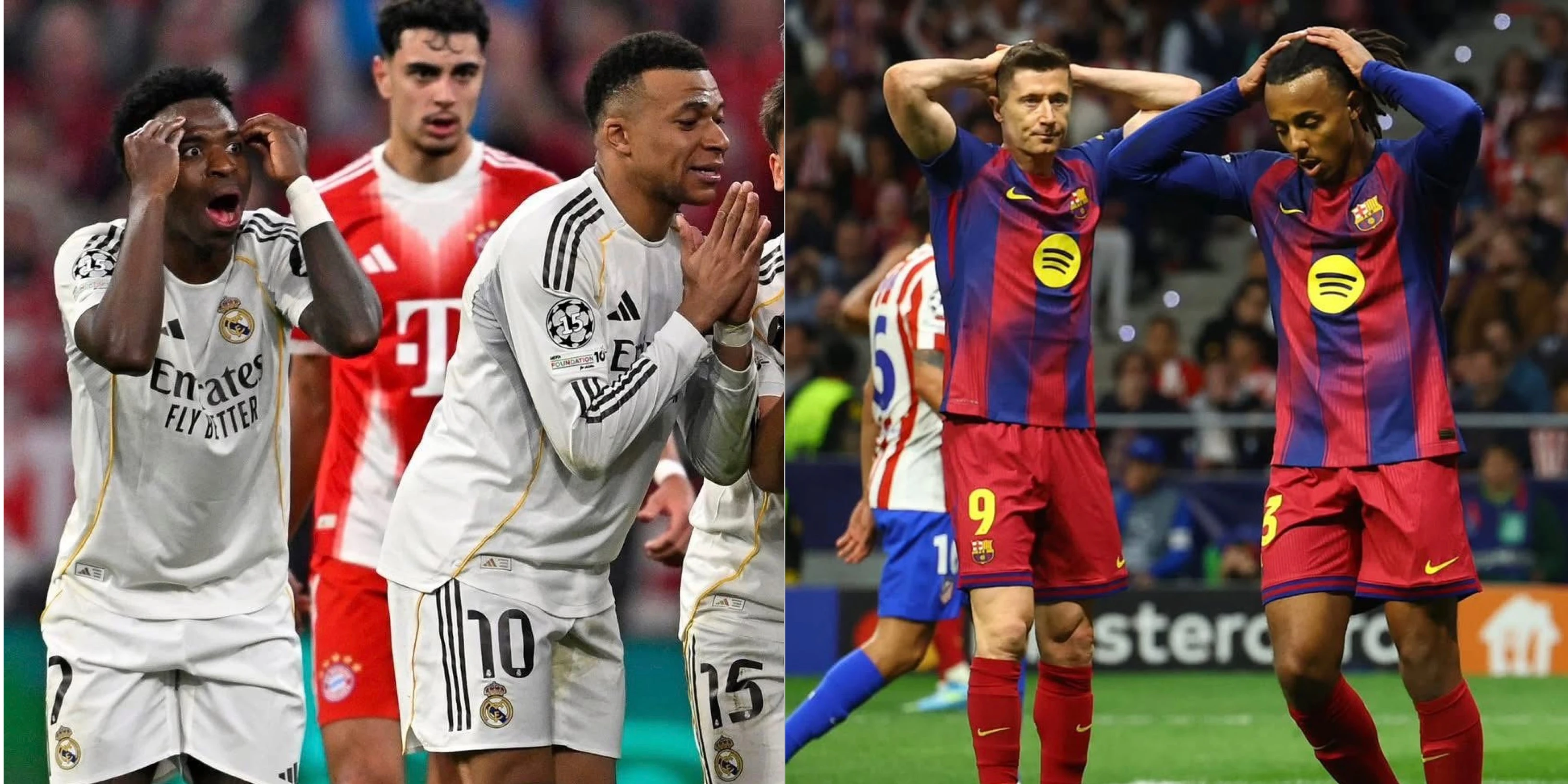 Barca vs Real: En ligue des champions les éternels rivaux scellés par le même sort