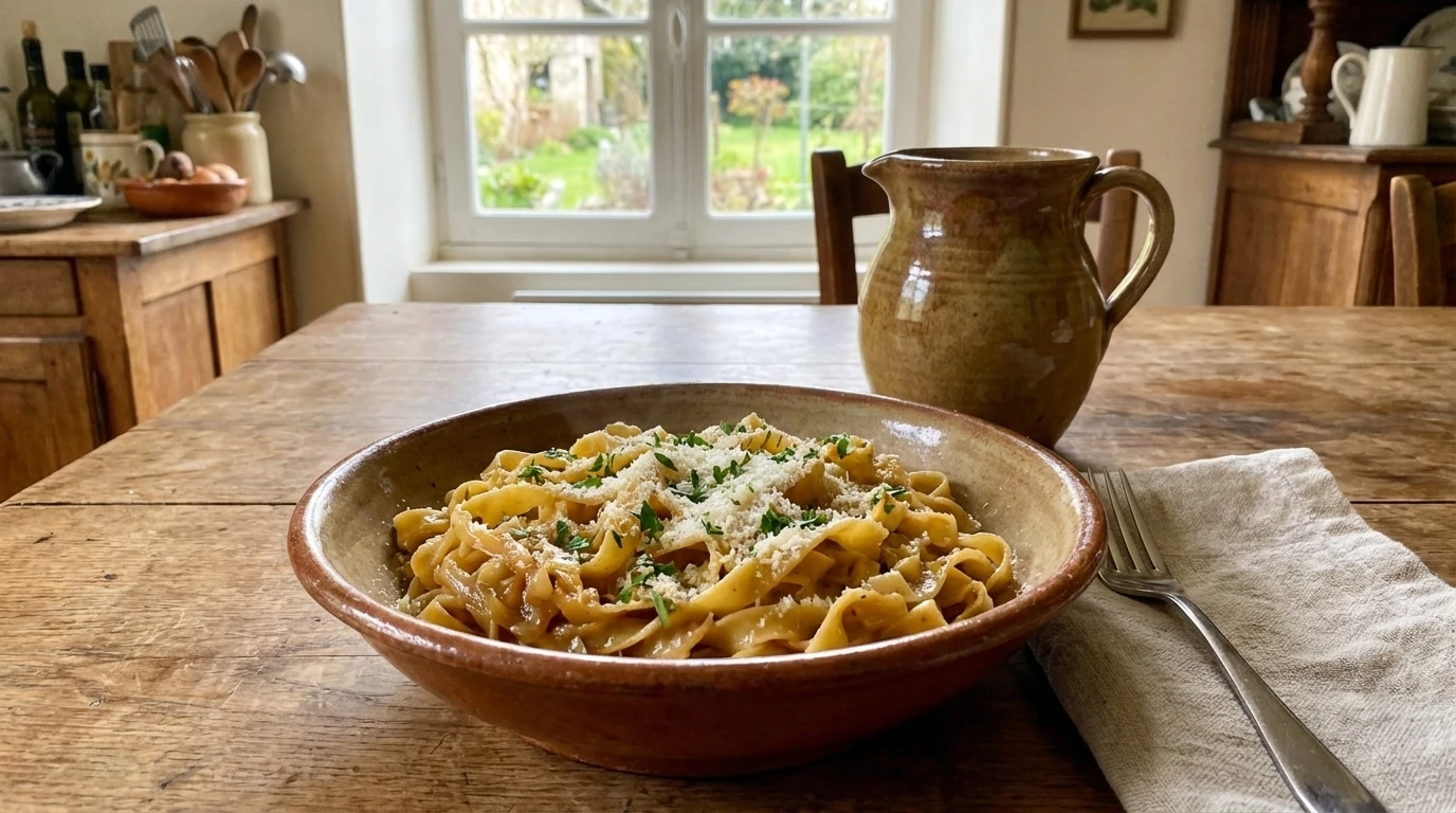 Pâtes aux oignons caramélisés : le plat simple qui devient inoubliable