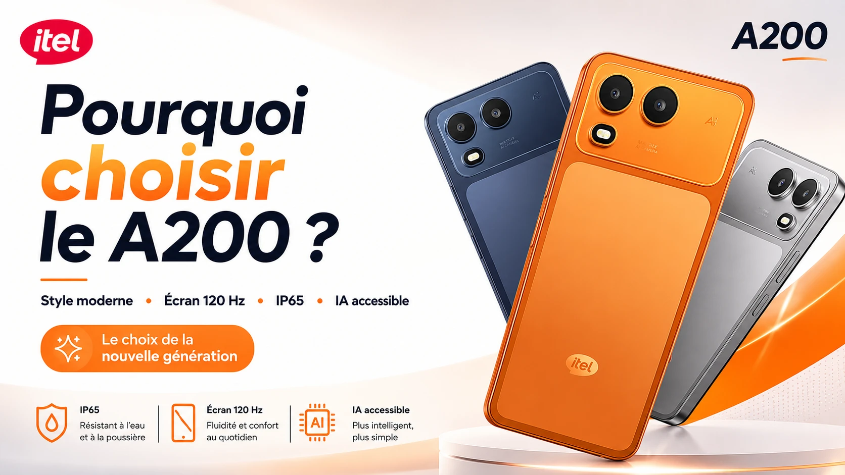 itel A200: who is this new smartphone with 120 Hz IP65 screen and accessible AI for?