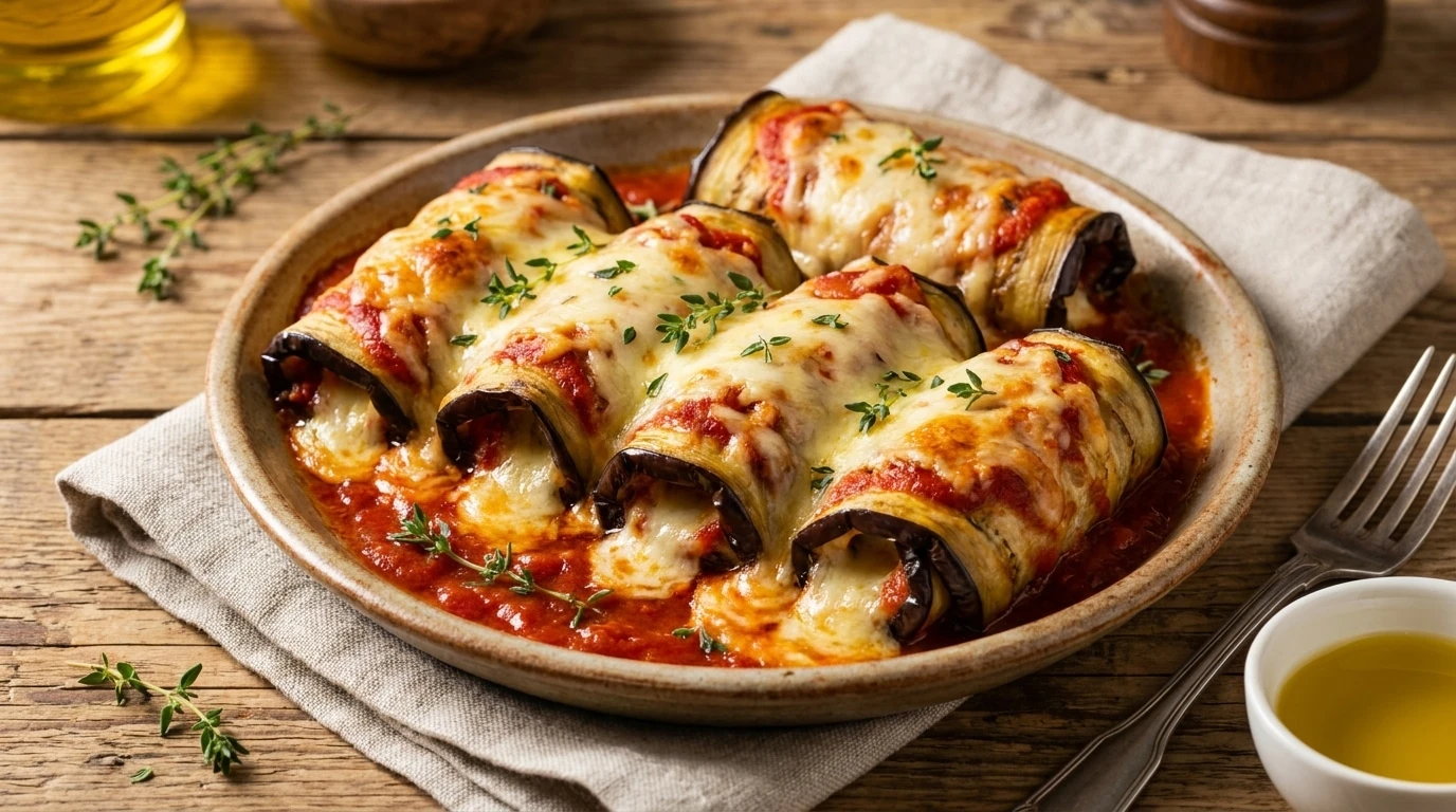 Aubergines : Cette recette de roulés gratinés au four fait o