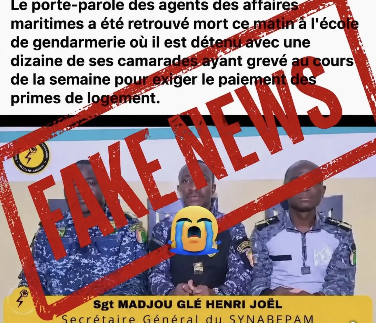Ivory Coast: spokesperson of Maritime Affairs agents dead in custody? Hoax