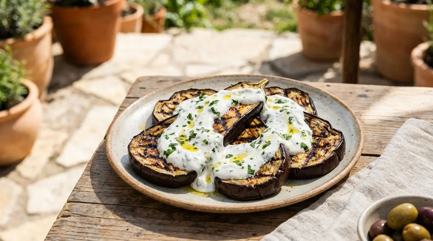 Aubergines grillées : Cette sauce au yaourt et au tahini transforme complètement le plat