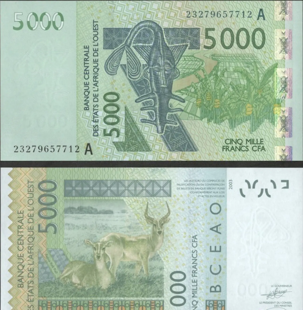 5,000 FCFA Note: BCEAO Provides Tips to Avoid Fraud