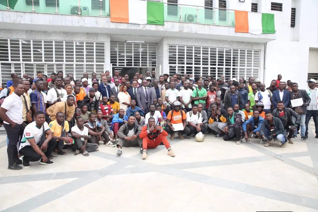 Road Safety: Over 500 Motorcycle Deliverers in Abidjan District Trained in Safe Driving Practices