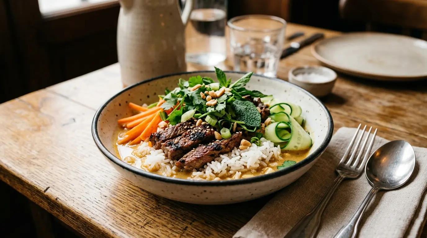 Riz au bœuf : Cette recette coco-curry se prépare en 15 minutes
