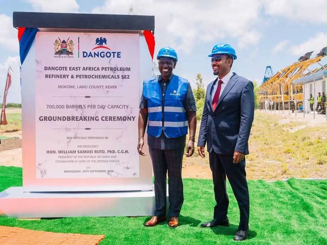 Lamu : Avec Ruto et Abiy, Dangote pose la première pierre de sa raffinerie au Kenya