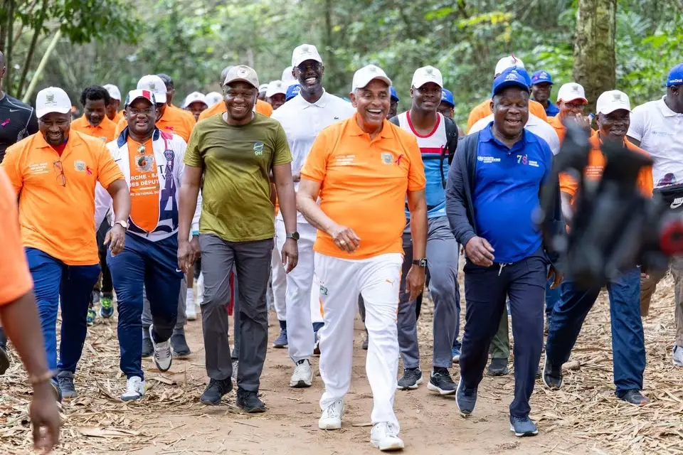 Well-being and Disease Prevention: Ivorian Parliamentarians Walk About 4 km in Banco Forest