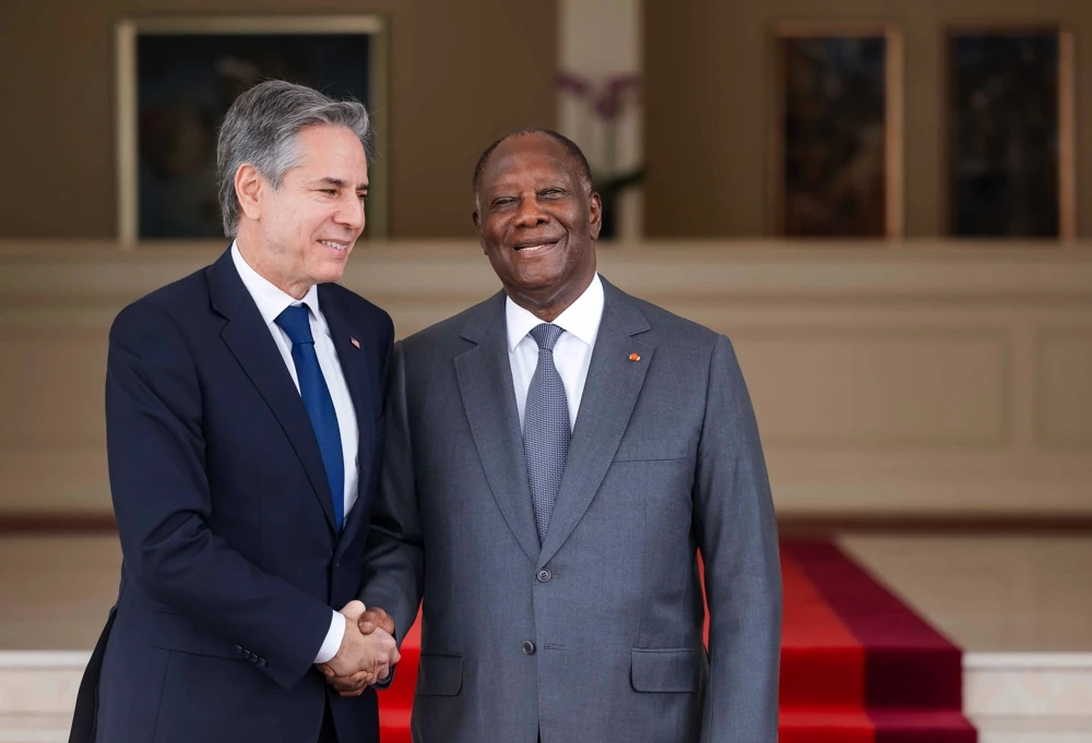 Le Président Alassane Ouattara et le Secrétaire d'Etat des USA, Antony Blinken, le 23 janvier 2024, à Abidjan - DR