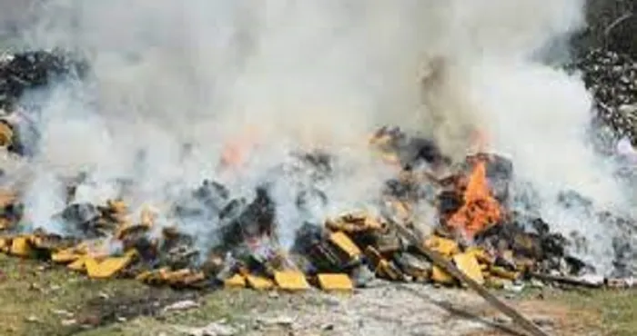 journee-mondiale-de-lutte-contre-l-abus-et-le-trafic-illicite-de-drogues-la-gendarmerie-met-le-feu-a-14-tonnes-de-drogues-et-de-faux-medicaments