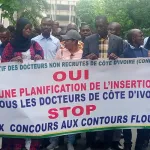 collectif-des-docteurs-non-recrutes-de-cote-d-ivoire-une-autre-marche-apres-l-interpellation-de-42-docteurs