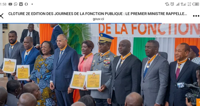 cote-d-ivoire-93-fonctionnaires-et-agents-d-etat-decores-dans-l-ordre-de-merite-de-la-fonction-publique