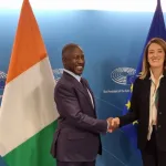 en-mission-a-bruxelles-adama-bictogo-recu-par-la-presidente-du-parlement-europeen-roberta-metsola